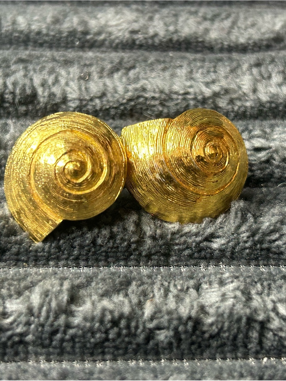 Gold Spiral Shell Stud Earrings - Women Jewelry